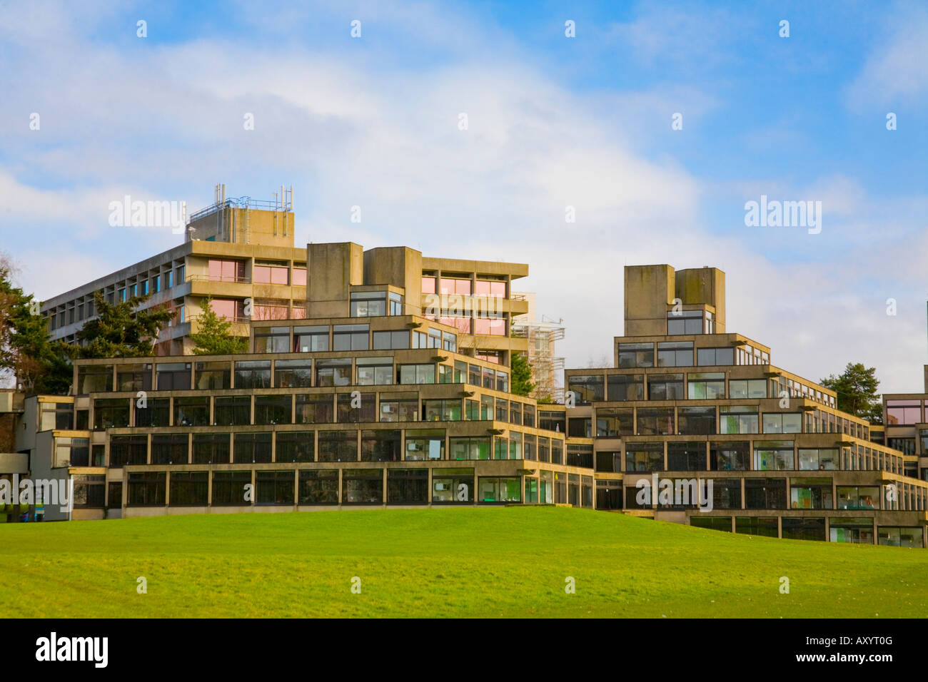 Student residences by the architect Sir Denys Lasdun at the University of East Anglia Norwich Stock Photo
