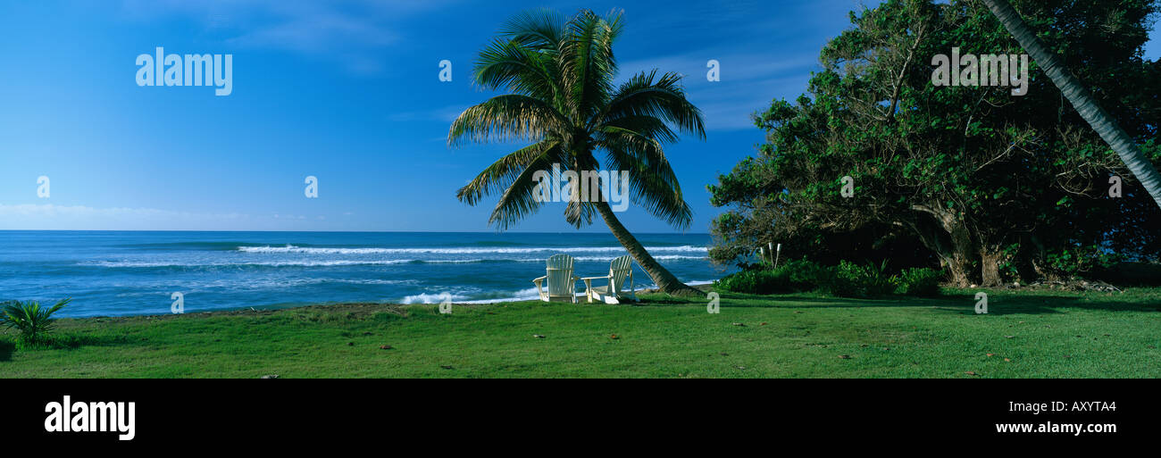 Beach Chairs Hawaii Stock Photo Alamy