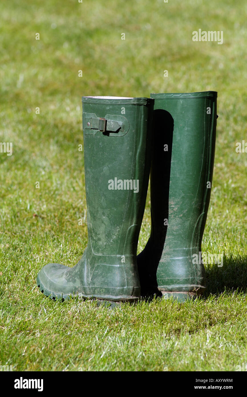 Wellington Boots Waterproof Garden Footwear Stock Photo