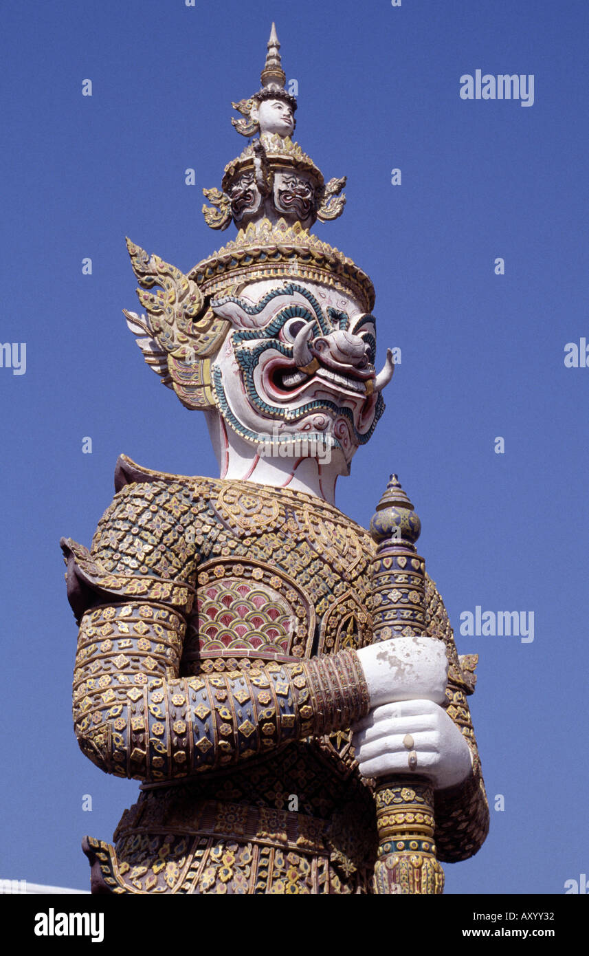 Bangkok, Königstempel Wat Phra Keo, Skulptur Stock Photo