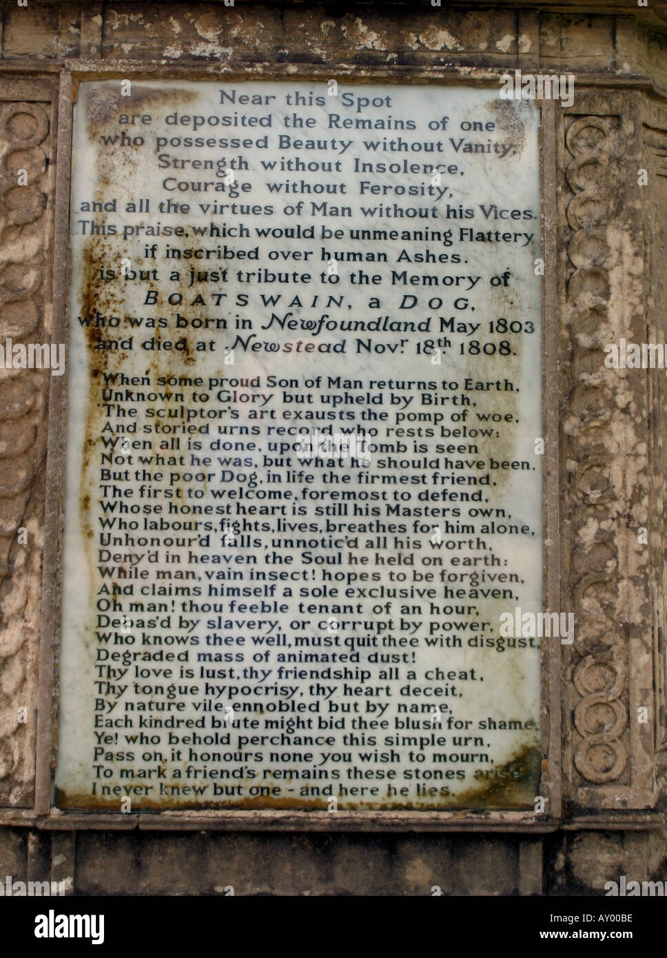 Lord byron's dog 'boatswain' hires stock photography and images Alamy