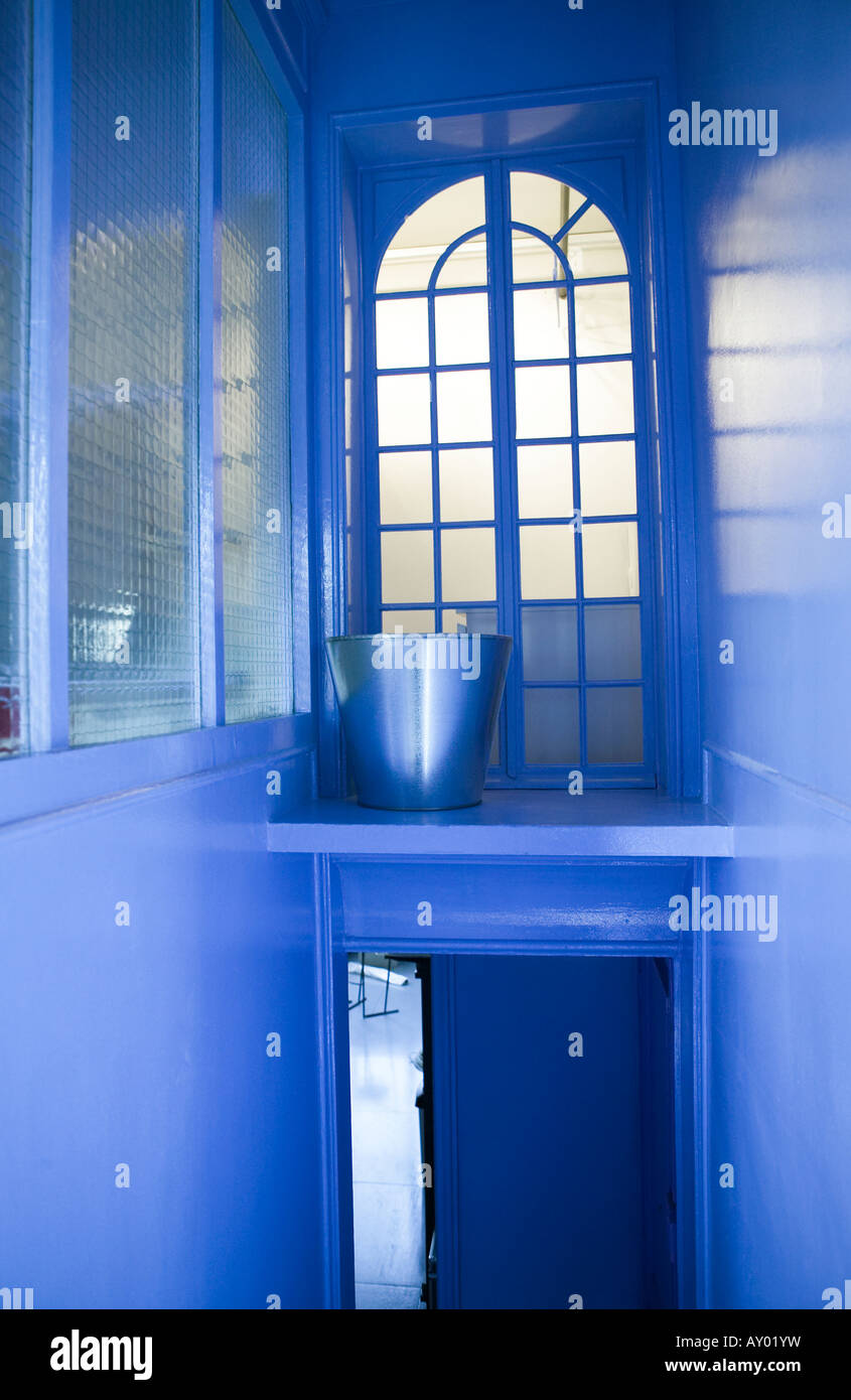 empty blue and leveled inner space Stock Photo - Alamy