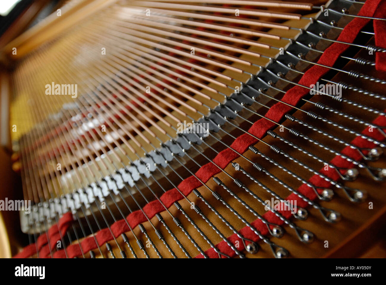 String mechanism of grand piano Stock Photo - Alamy