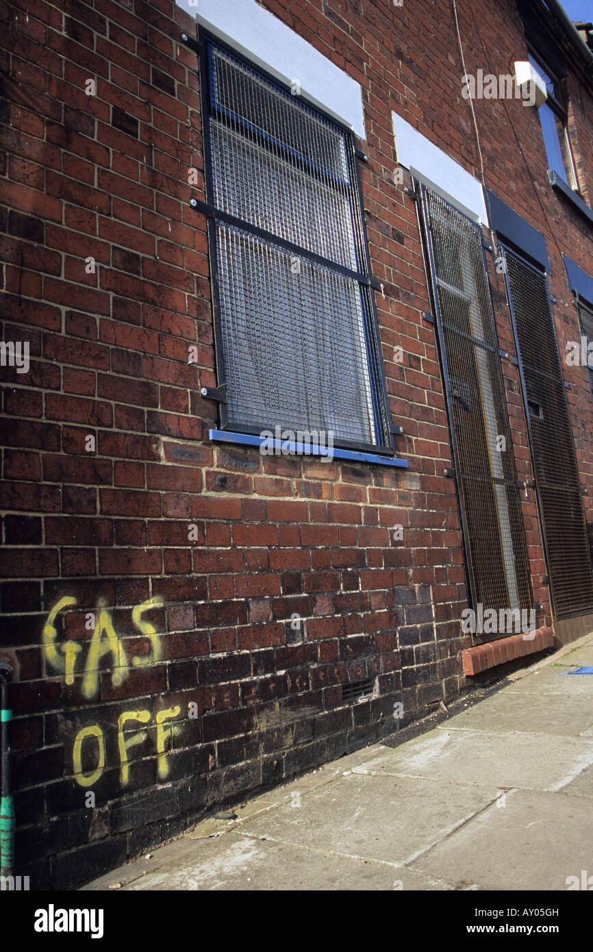 Gas Off At Terraced House Awaiting Demolition Stoke-on-Trent Stock Photo