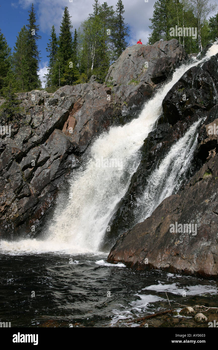 Hepoköngäs waterfall in Puolanka, Finland Stock Photo