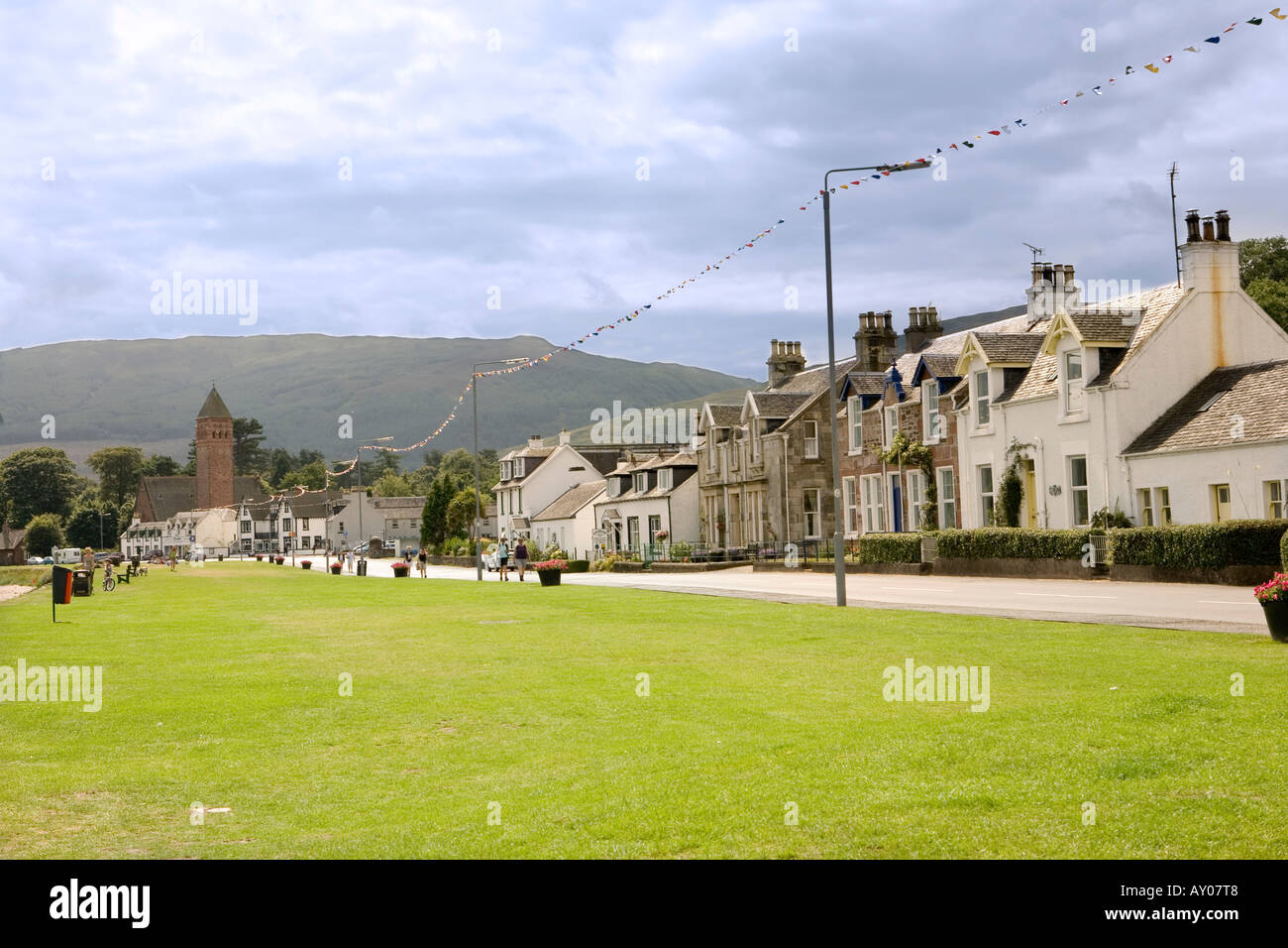 Main street in Lamlash on the Island of Arran in Scotland Stock Photo