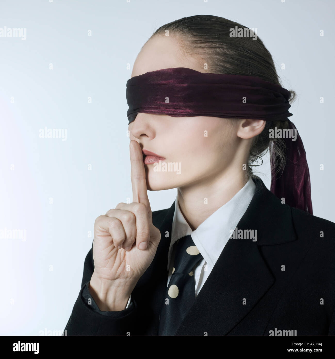 Woman blindfolded, Stock Photo, Picture And Rights Managed Image. Pic.  TIP-125JBE01273