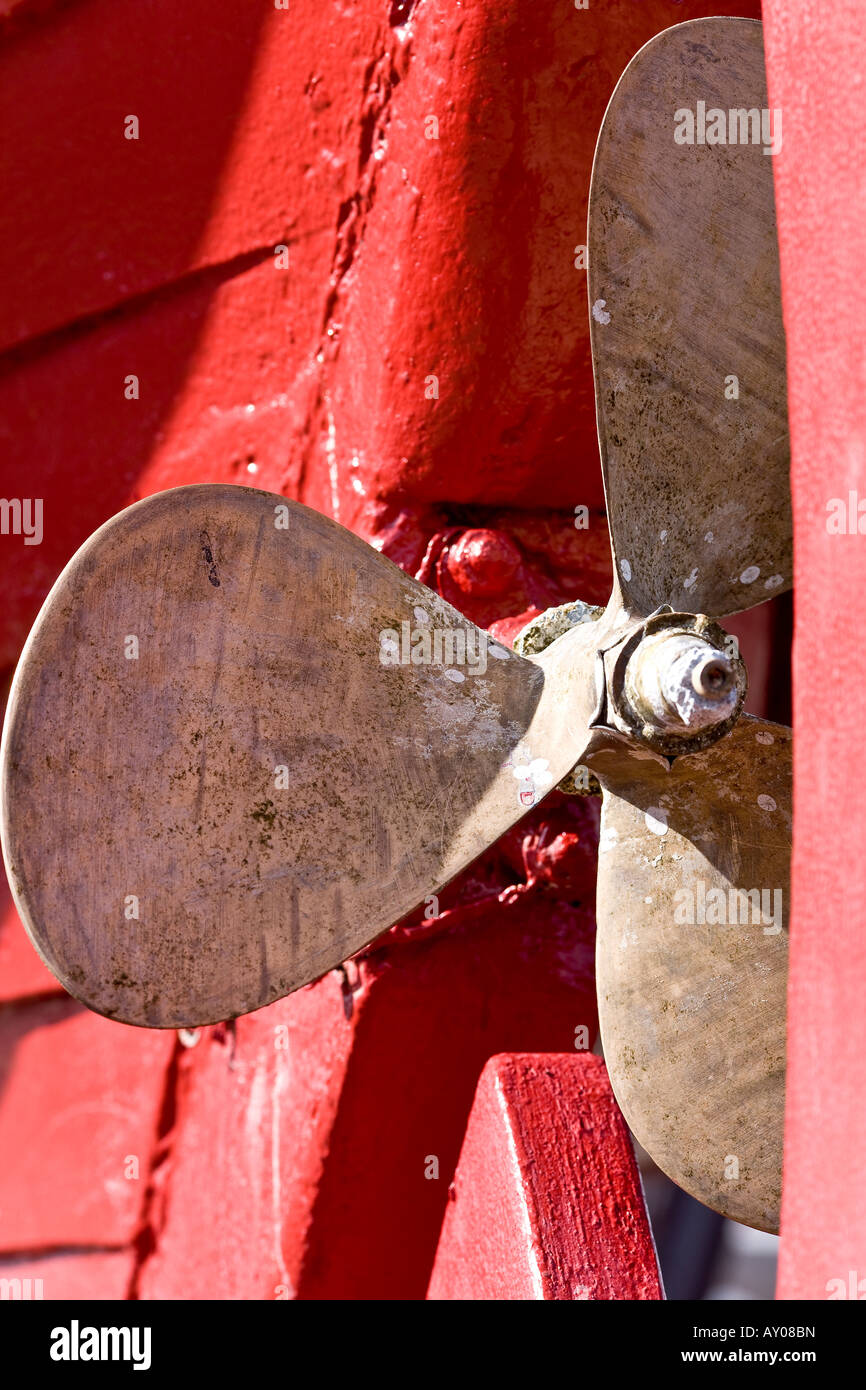 Brass propeller Stock Photo