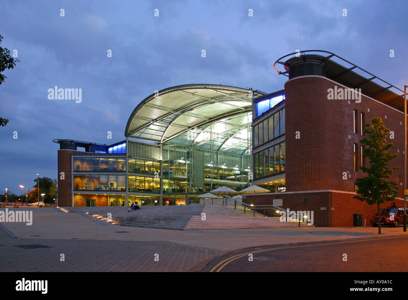 The Forum Norwich at Night, Norfolk GB UK Stock Photo