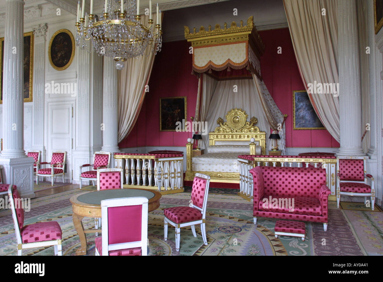 The Empress's Bedchamber The Grand Trianon Palace of Versailles Near Paris France Stock Photo