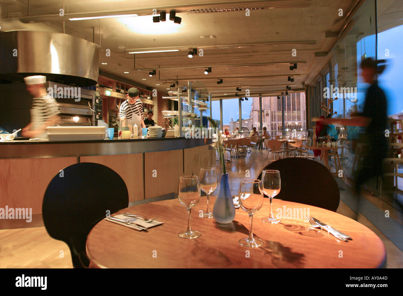Empty table at Pizza Express Norwich Norfolk GB UK Stock Photo
