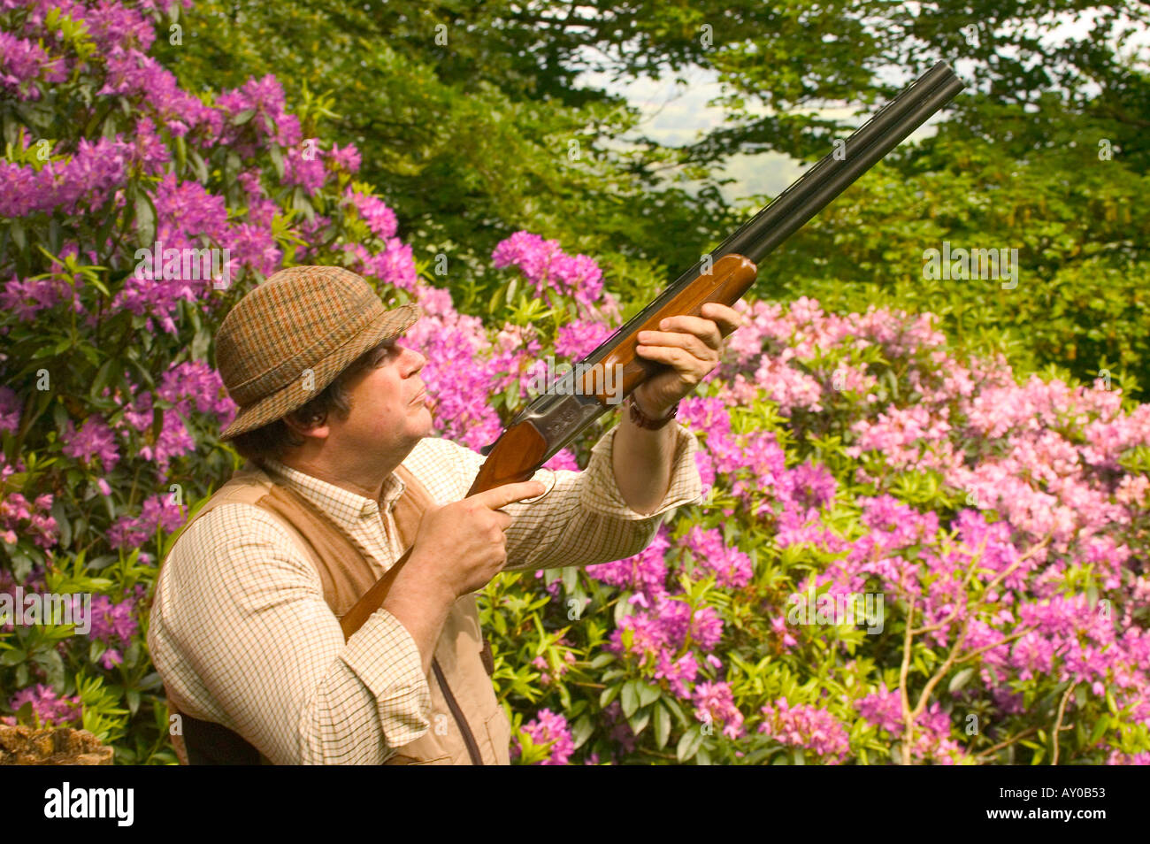 country squire shooting springtime Stock Photo