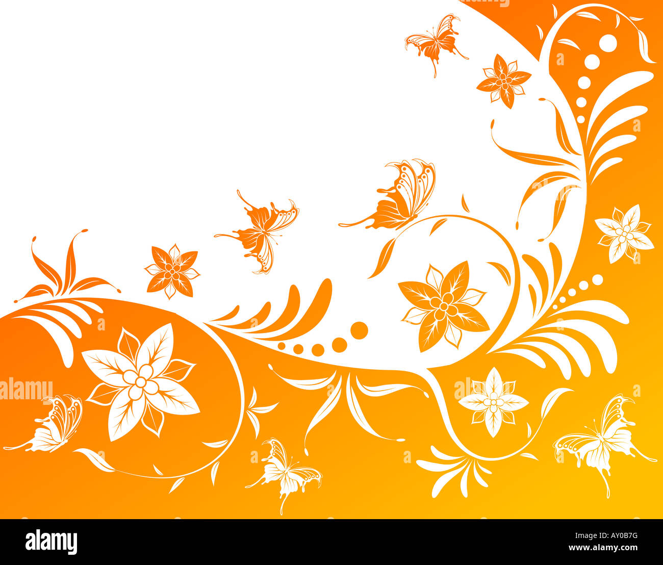 Abstract flower background with butterfly Stock Photo - Alamy