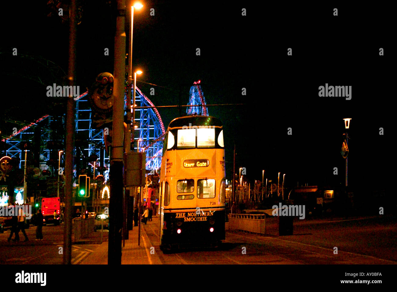 Blackpool at Night Stock Photo