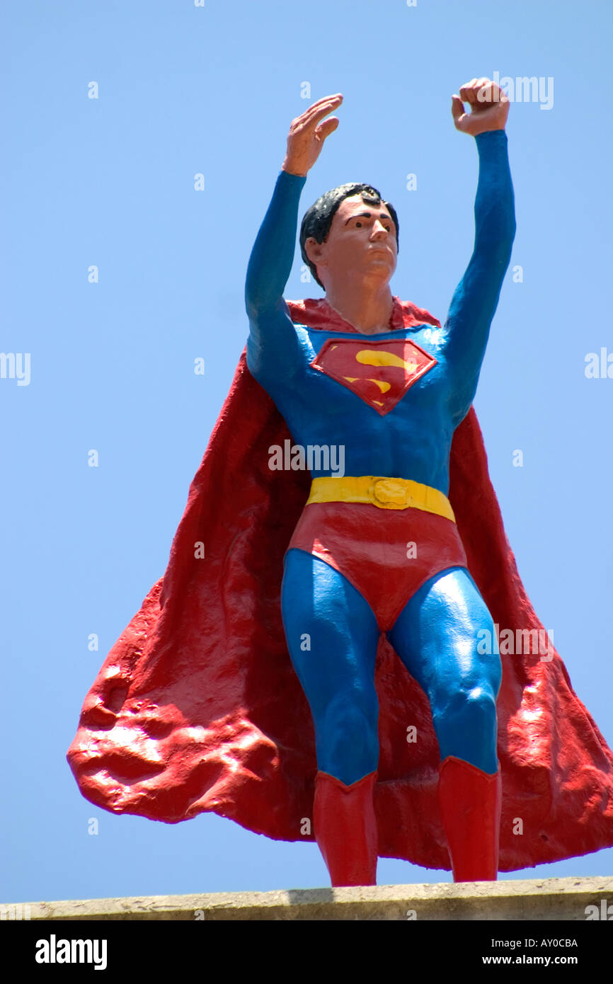 Superman Wax Museum Barcelona Spain Stock Photo