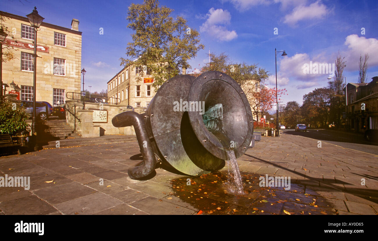 Tilted vase metal sculpture created by Edward Allington on the Irwell ...