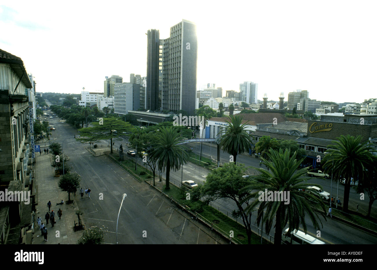 Kenyatta Avenue Nairobi seen from the New Stanley Hotel Nairobi Kenya