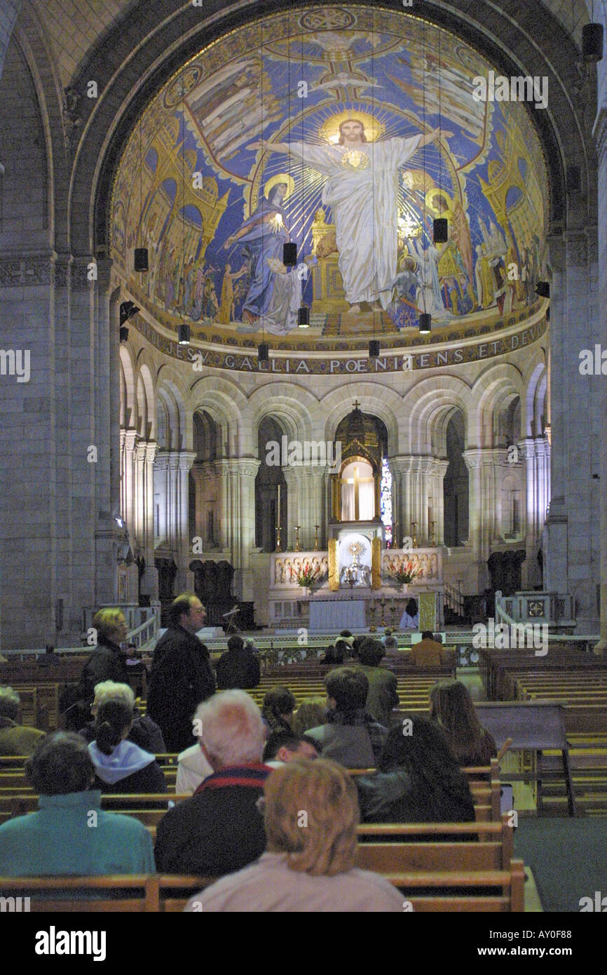 Interior of Basilica Sacre Coeur Paris France Stock Photo