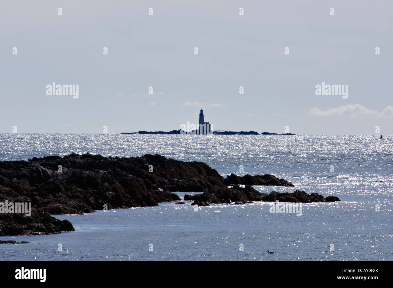 Halfway Rock Lighthouse Cumberland County Maine Stock Photo Alamy