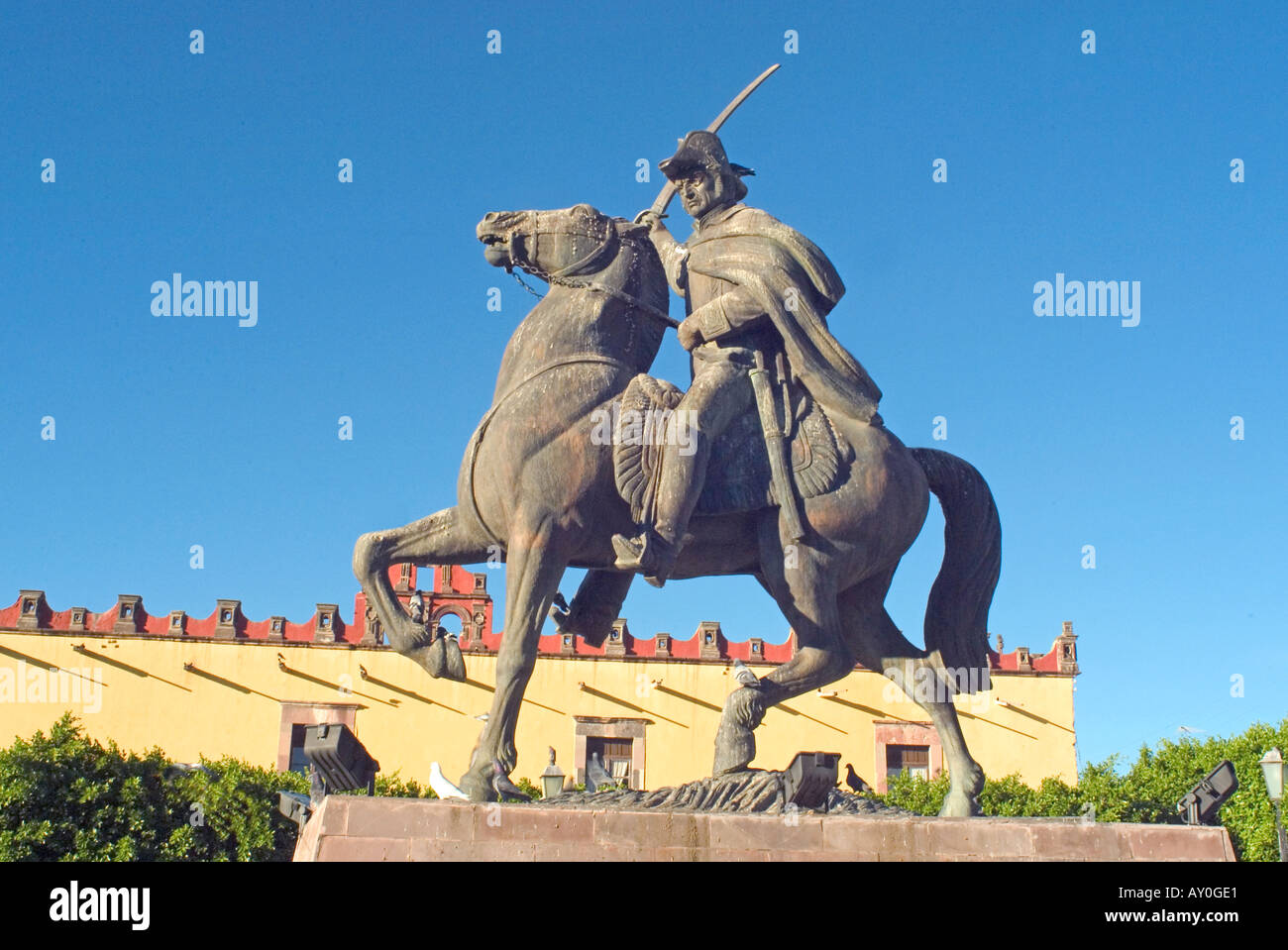 Statue Of Ignacio Allende Plaza De San Francisco Guanajuato Mexico 