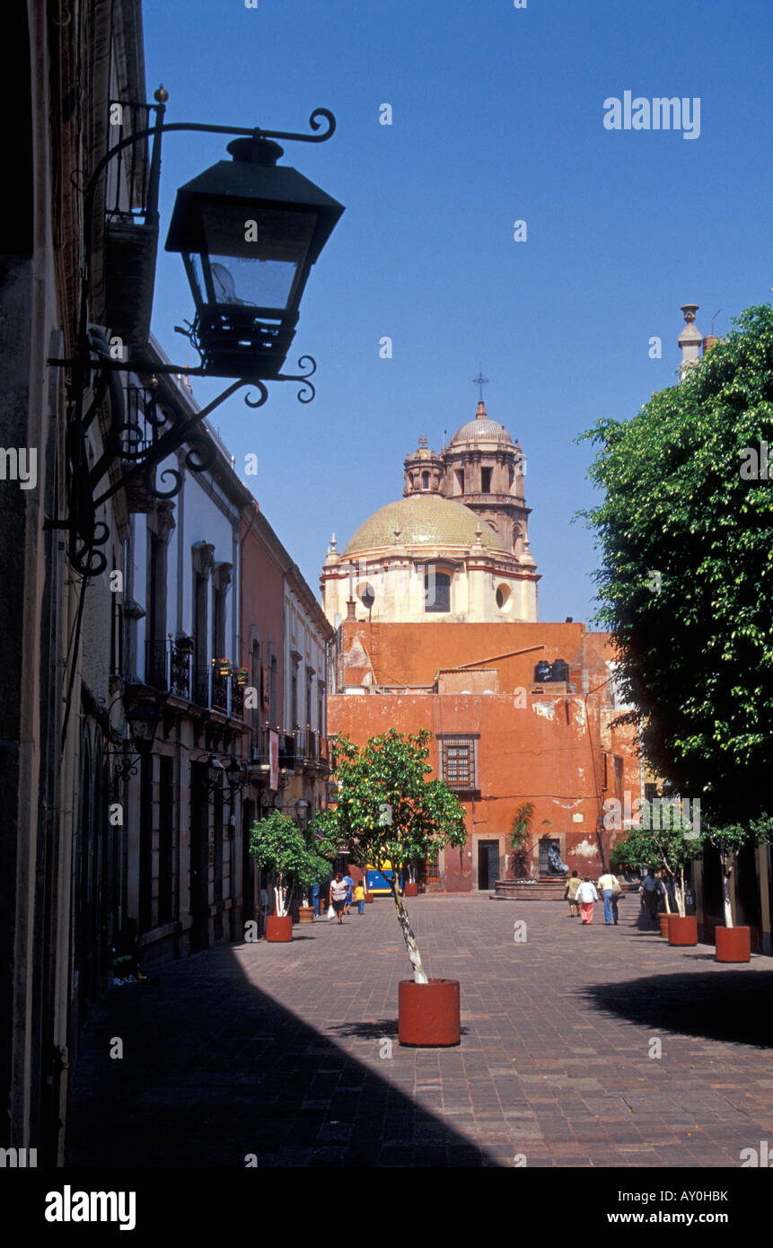 An andador or pedestrian walkway in the city of Querétaro, Mexico Stock Photo