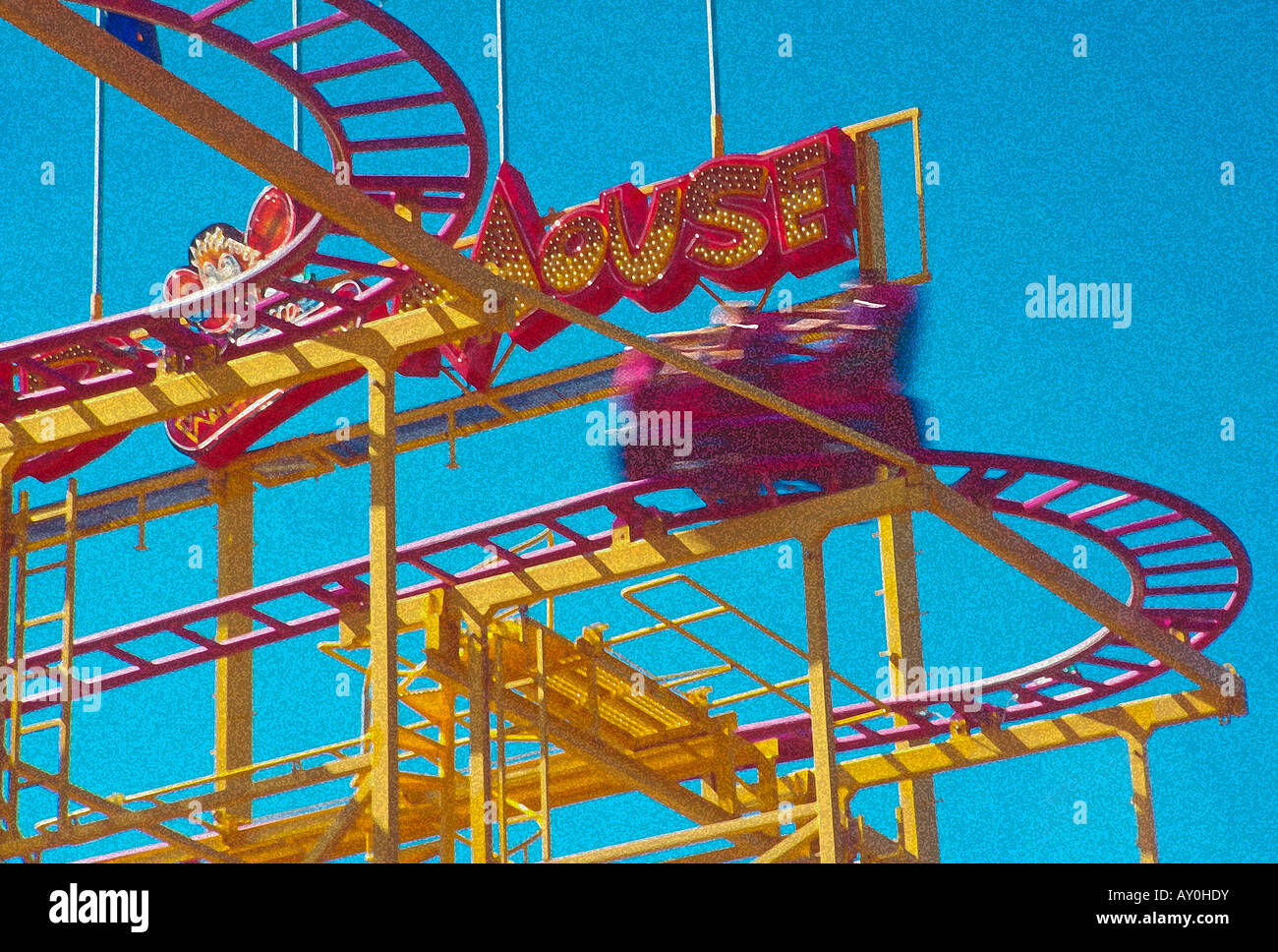 an artistic rendition of an exhilarating motion filled ride at a local amusement park near salt lake city utah usa