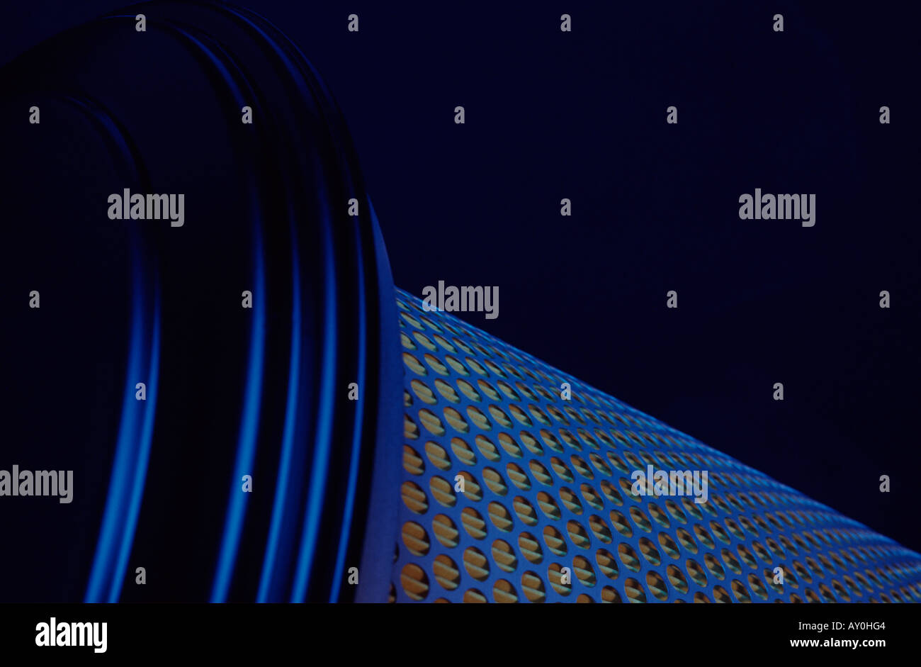 Subte Blue Filter Air filter shot in dramatic and subtle blue lighting as a studio ...