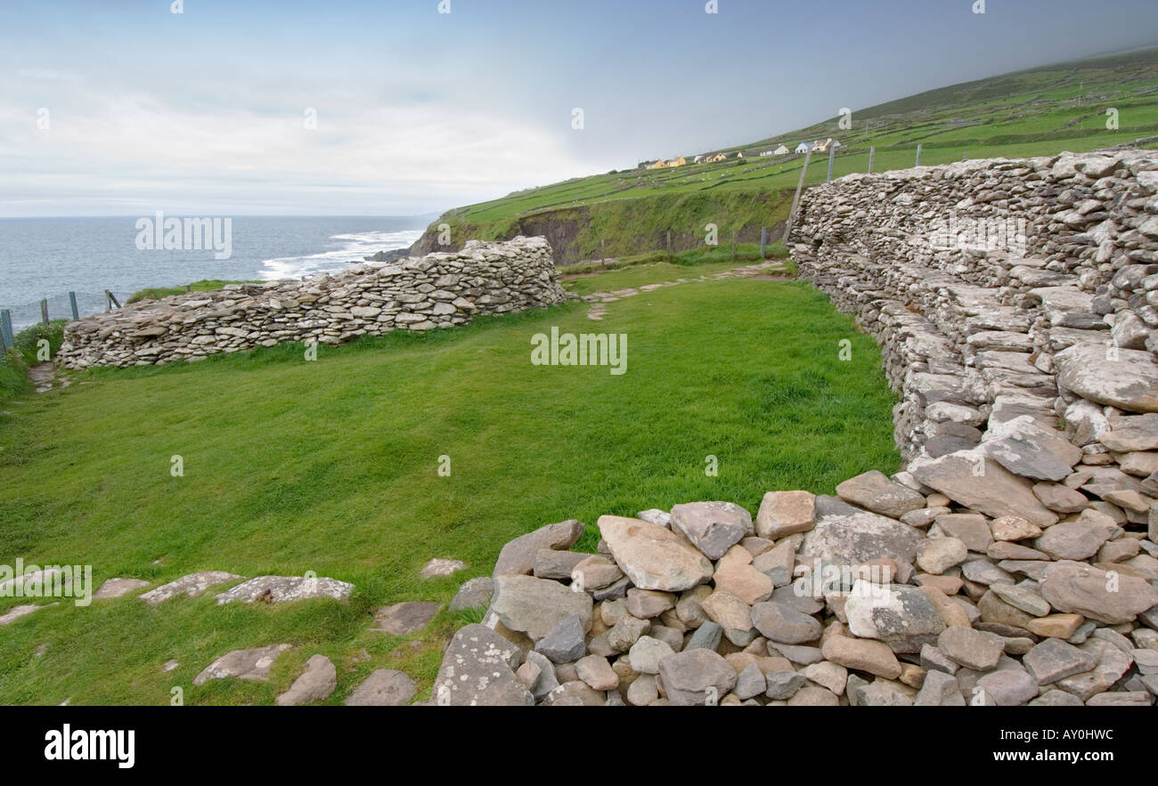 Ireland County Kerry Dingle Peninsula Dunbeg Fort Stock Photo