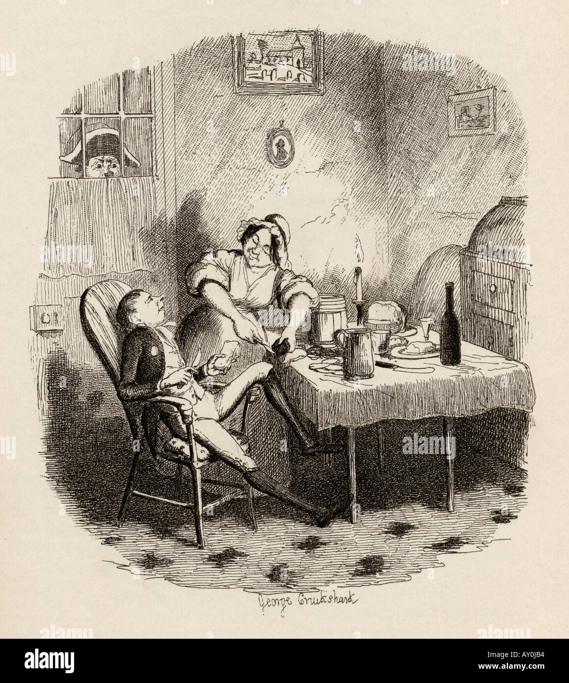 Mr Claypole as he appeared when his master was out. From the book The Adventures of Oliver Twist Stock Photo