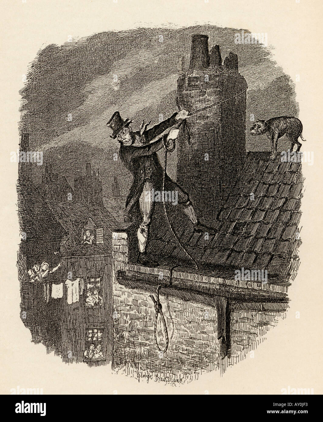 The Last Chance. From the book The Adventures of Oliver Twist by Charles Dickens. Stock Photo