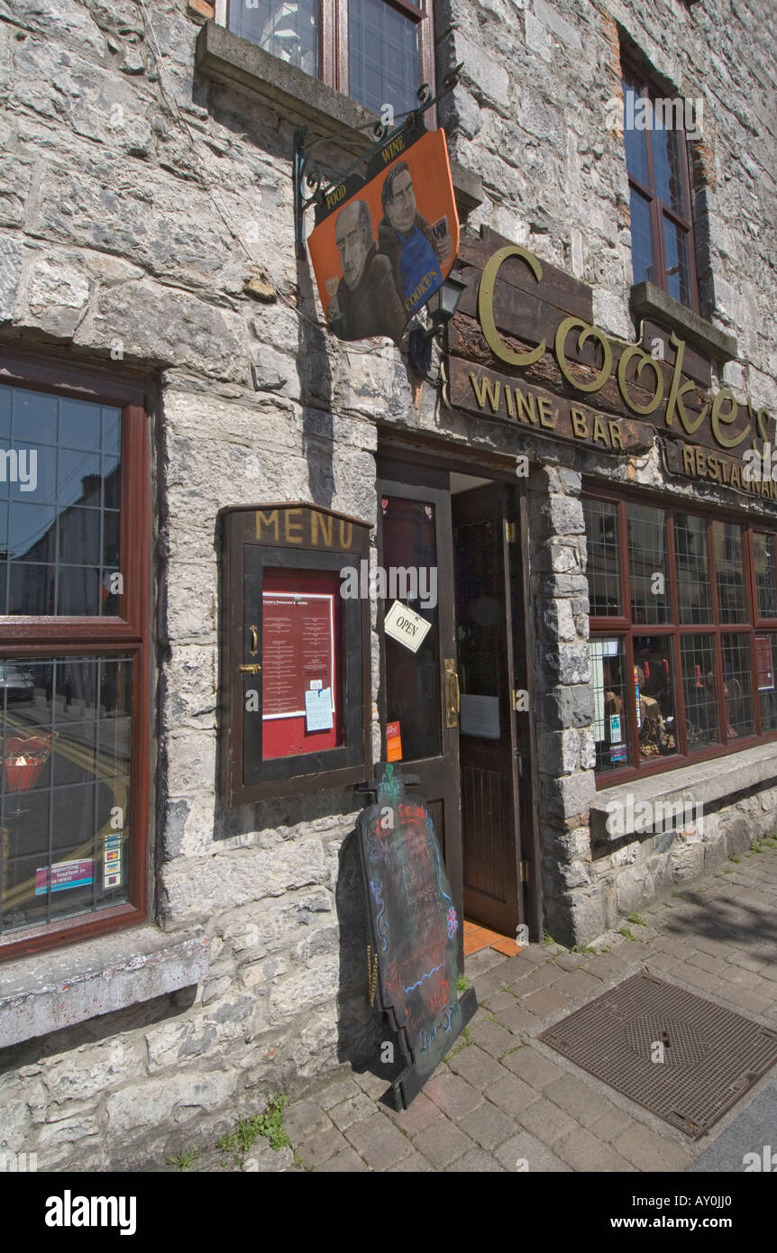 Ireland County Galway Galway City Cookes Wine Bar Restaurant Stock