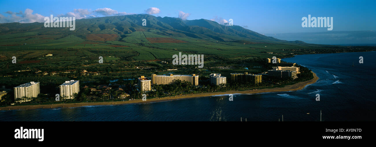 Hawaii Maui Aerial Kaanapali Resort High Resolution Stock Photography ...