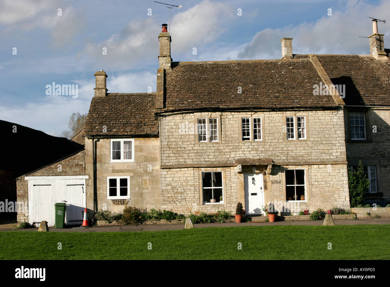 Houses in the village of Biddestone in Wiltshire Stock Photo