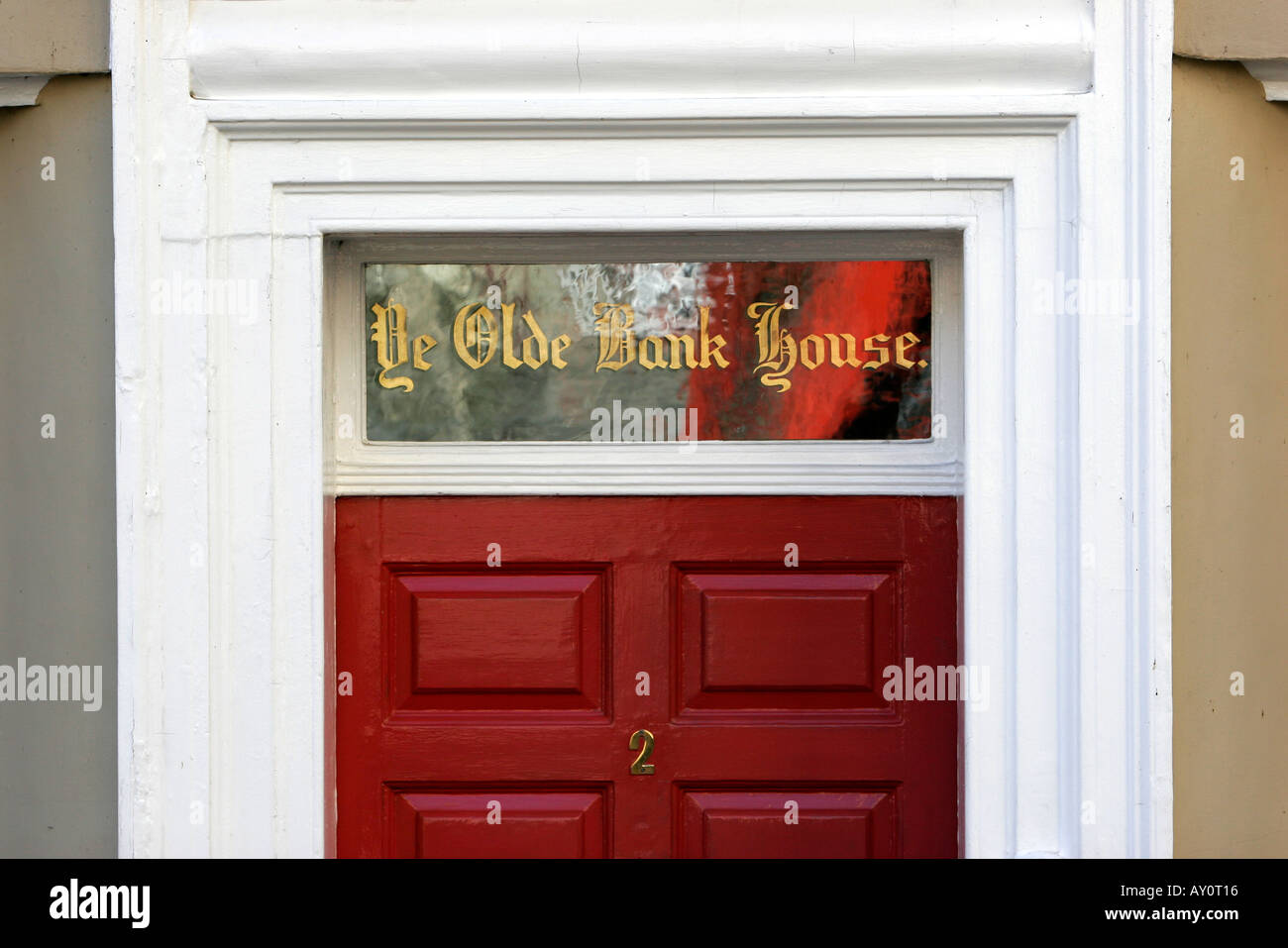 Door of Ye Olde Bank House in Bradford on Avon Wiltshire Stock Photo
