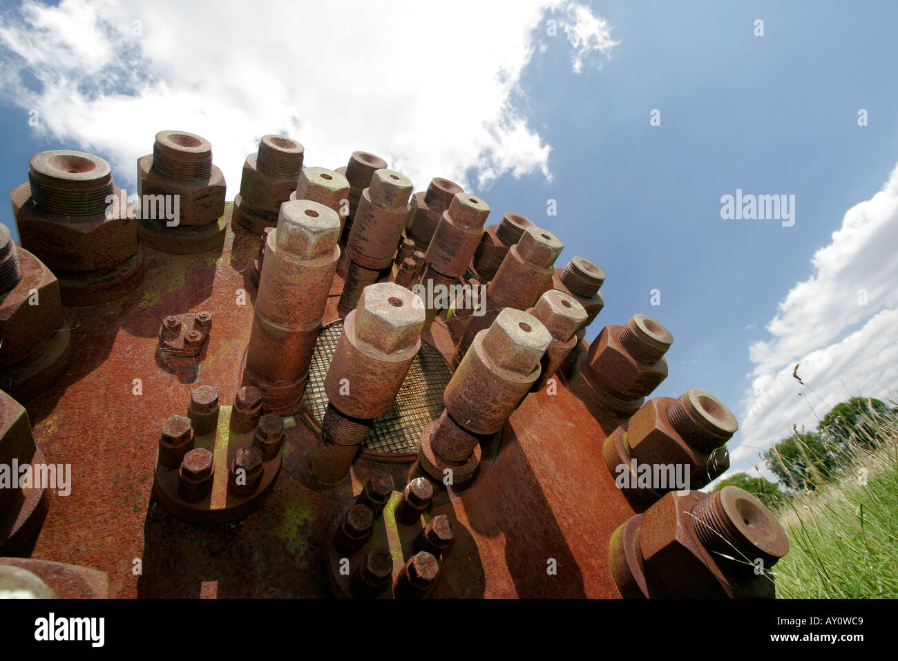 Part of a rusty old heat exchanger Stock Photo - Alamy