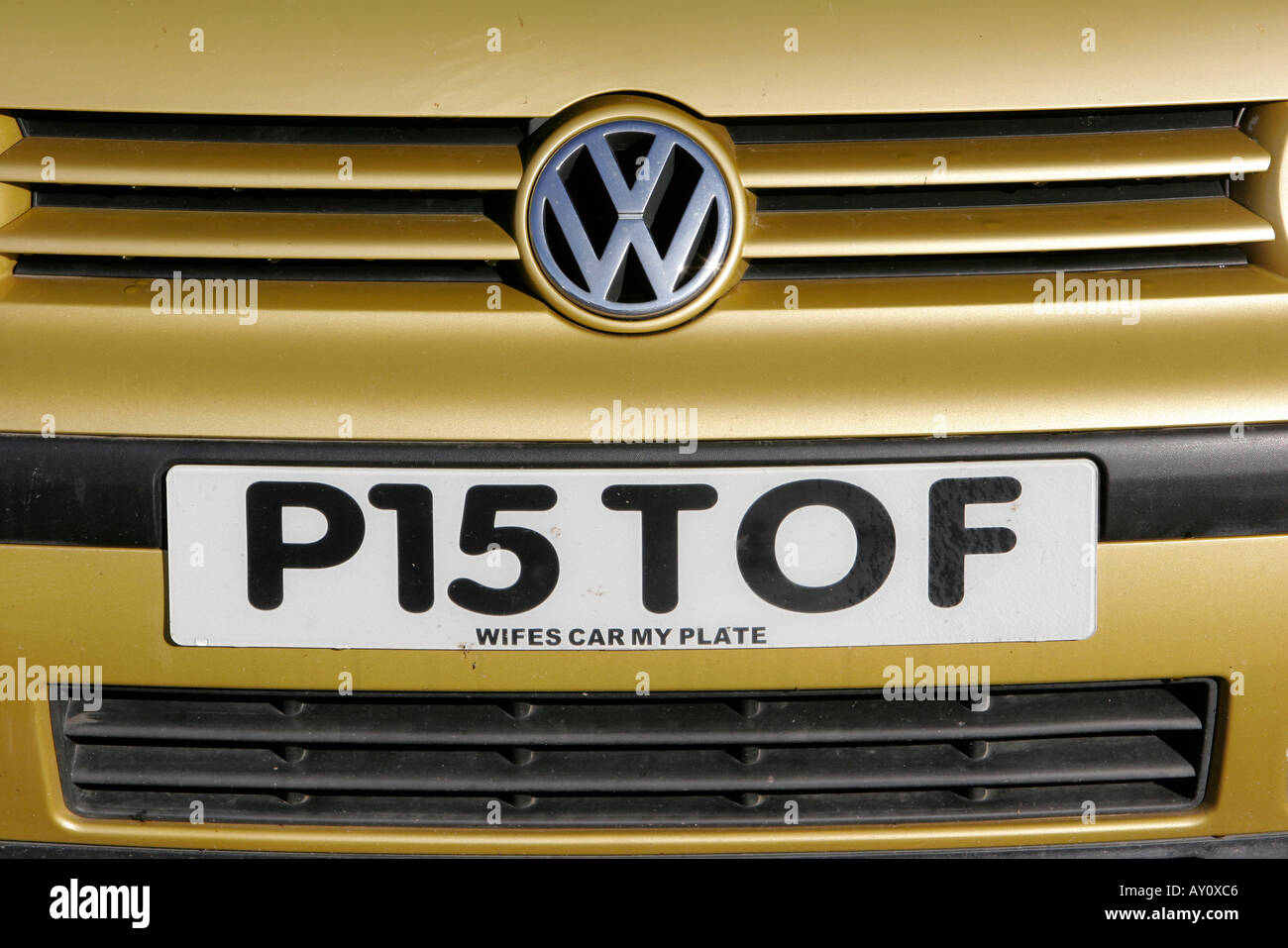 Amusing personalised number plate Stock Photo