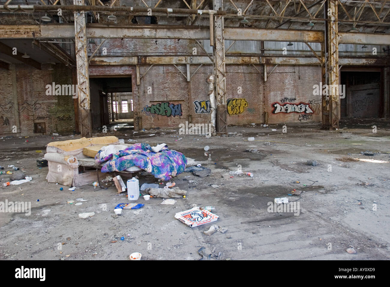 Abandoned Factory in Detroit Stock Photo