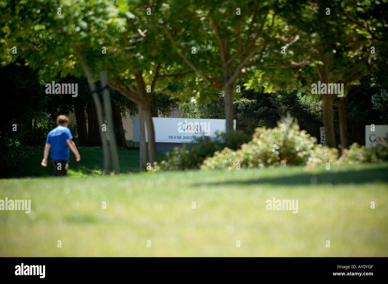 Sign outside Google headquarters building Palo Alto, CALIFORNIA Stock