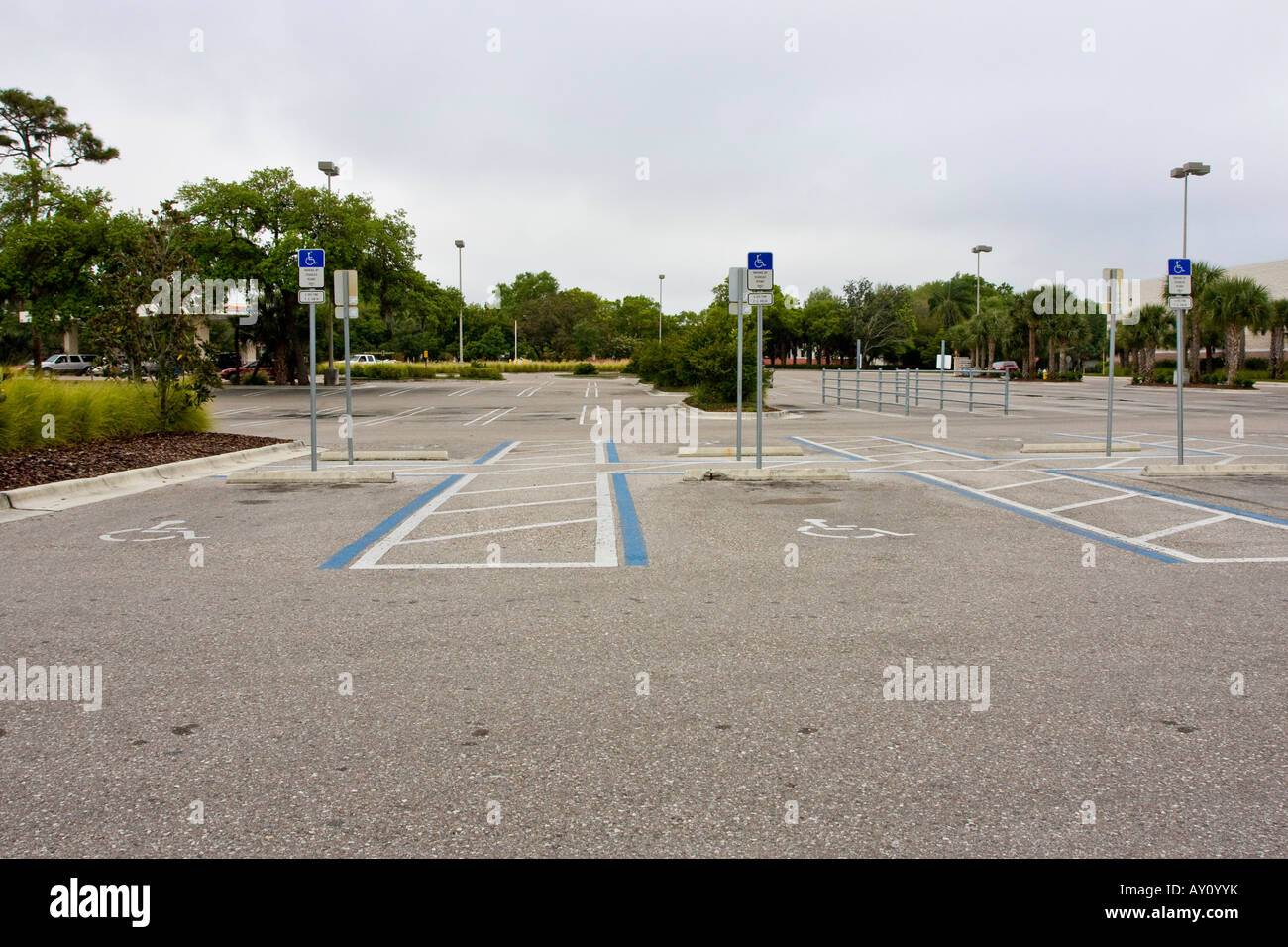Empty Handicap Parking Spaces Stock Photo