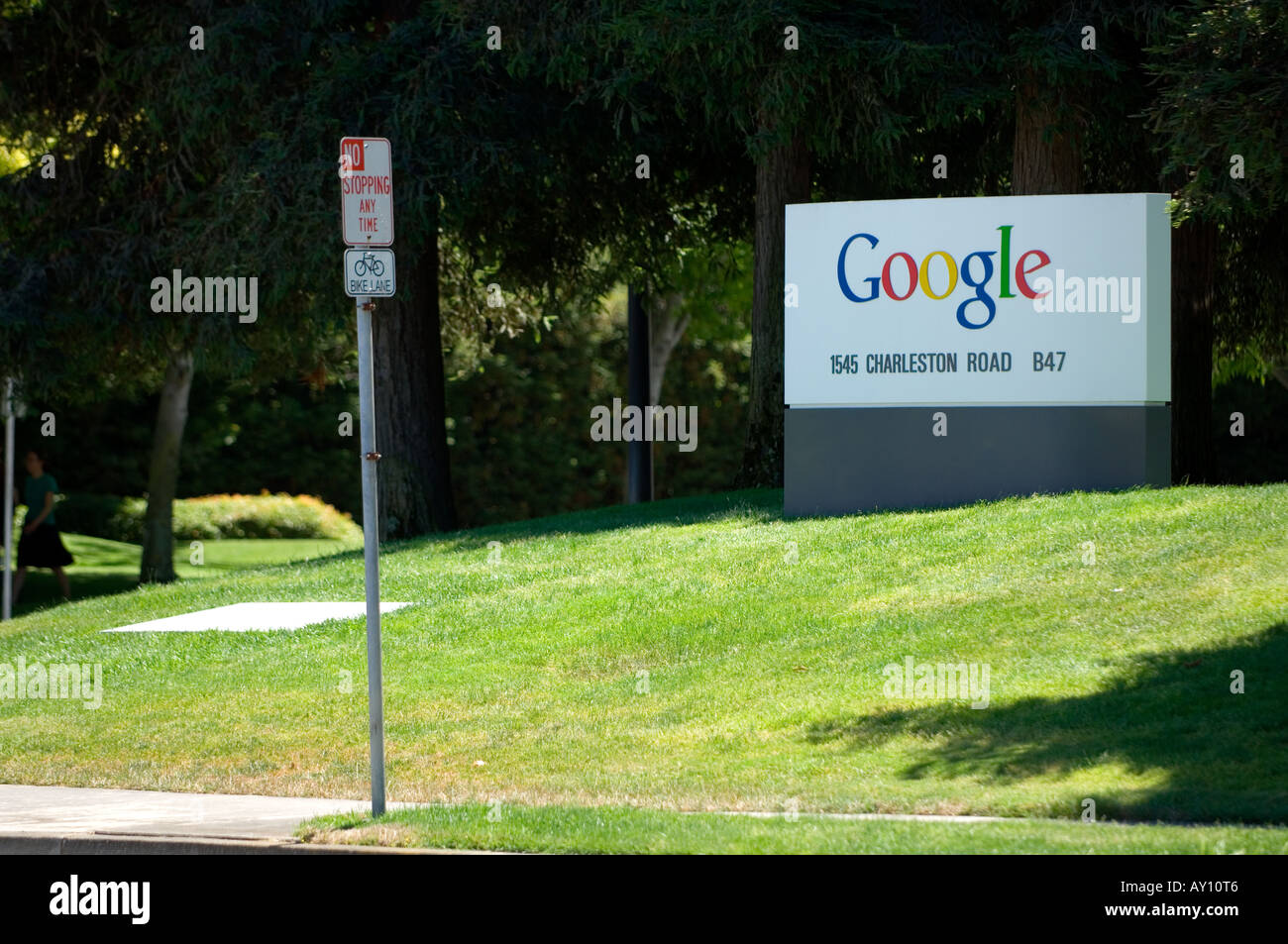 Sign outside Google headquarters building Palo Alto, CALIFORNIA Stock