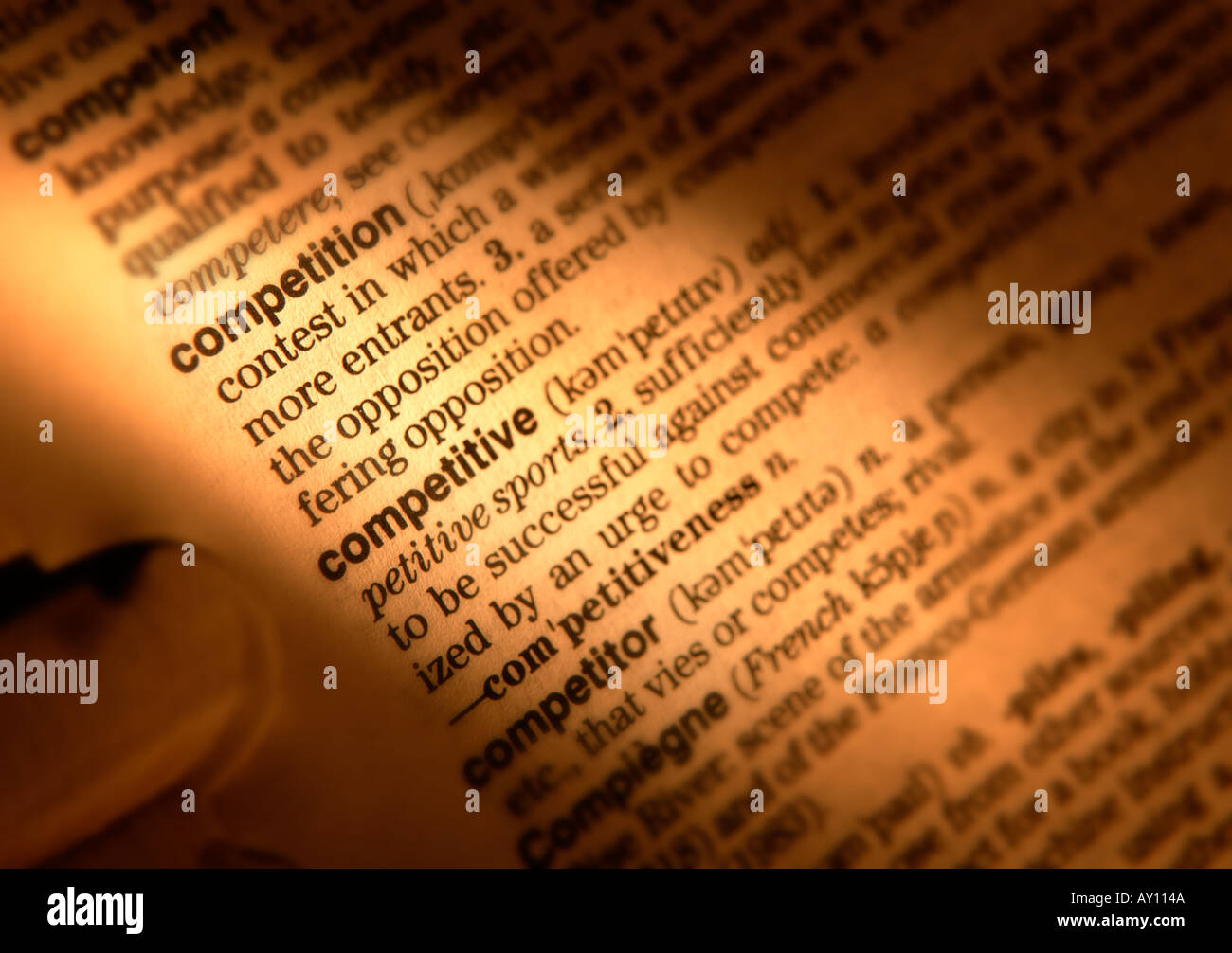 English dictionary definition competition hires stock photography and