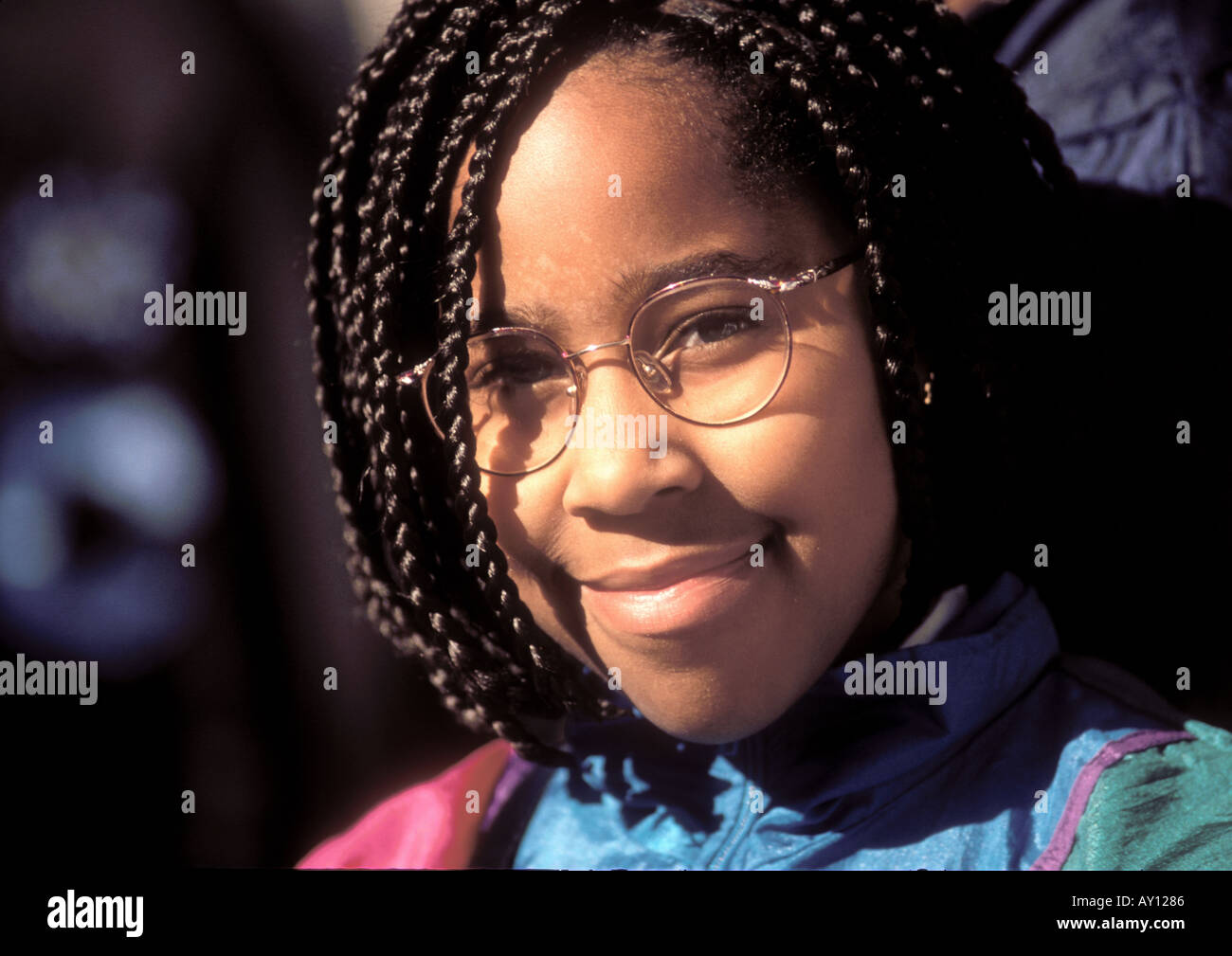 black girl with glasses
