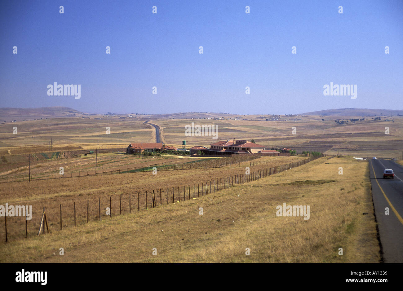 South Africa Nelson Mandela's home viewed from the national road in the Qunu area Eastern Cape