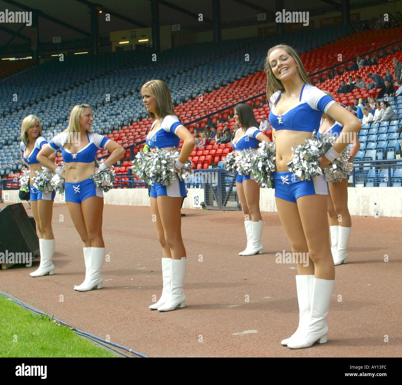 American Football cheerleaders Stock Photo