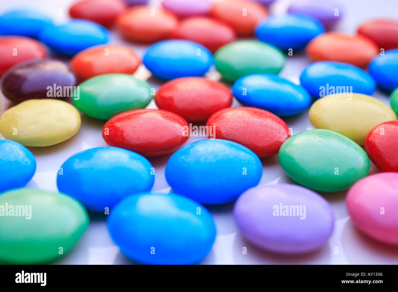 Multi coloured smarties sweets candy close hires stock photography and images Alamy