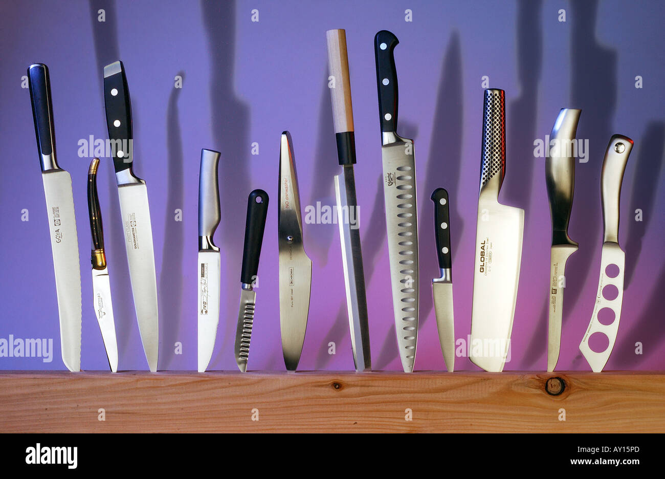 Professionel kitchen knives Stock Photo