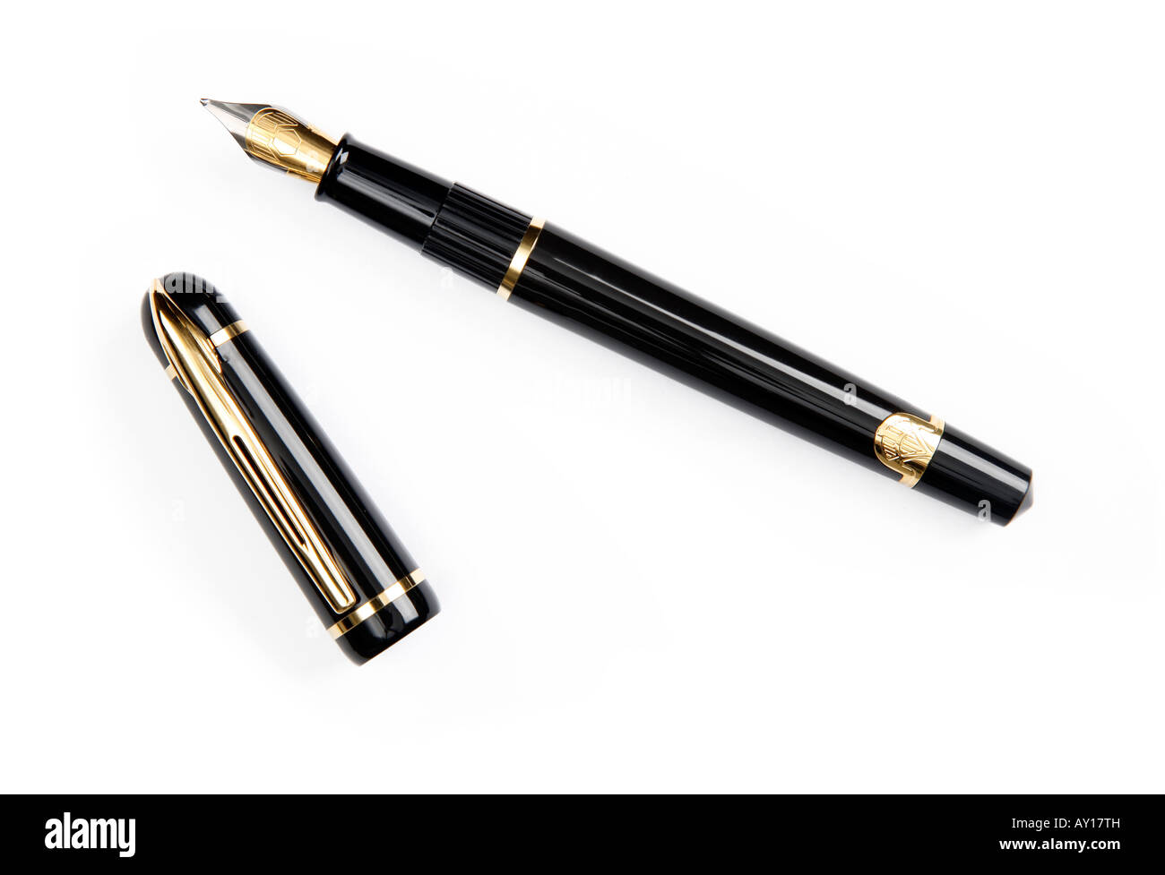 Quality fountain pen isolated on white background shot in studio with a