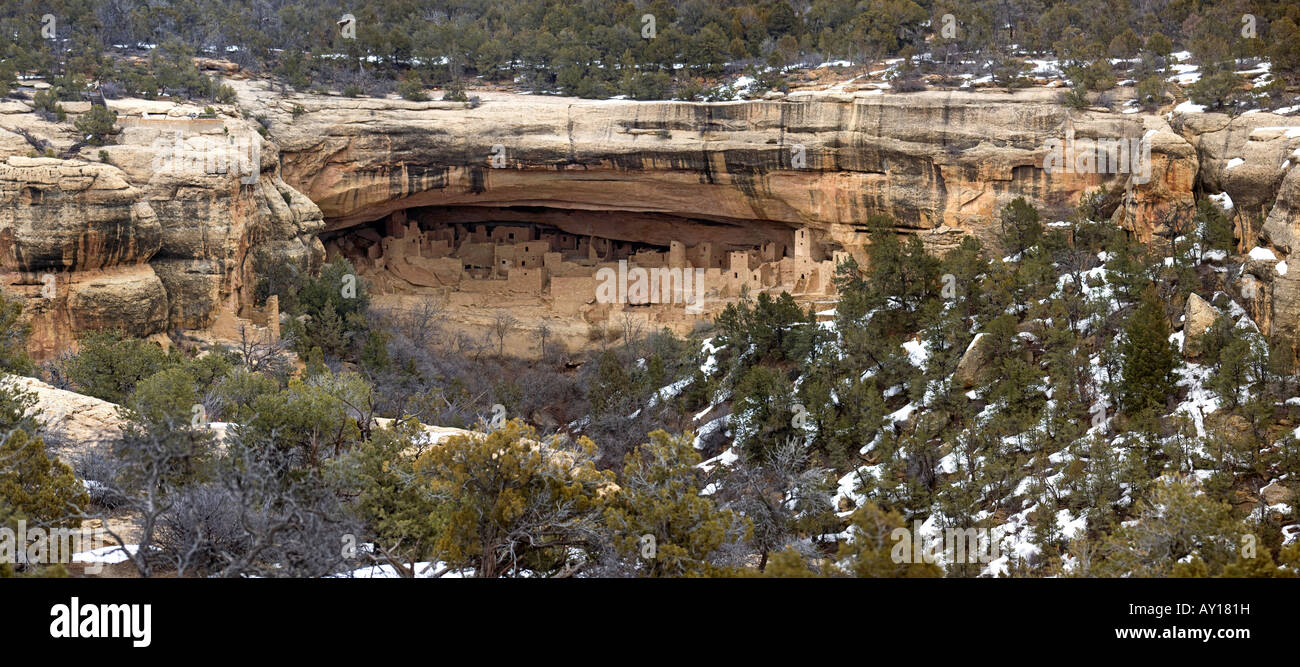 Mesa Verde Cliff Palace 16x36 Panorama Stock Photo