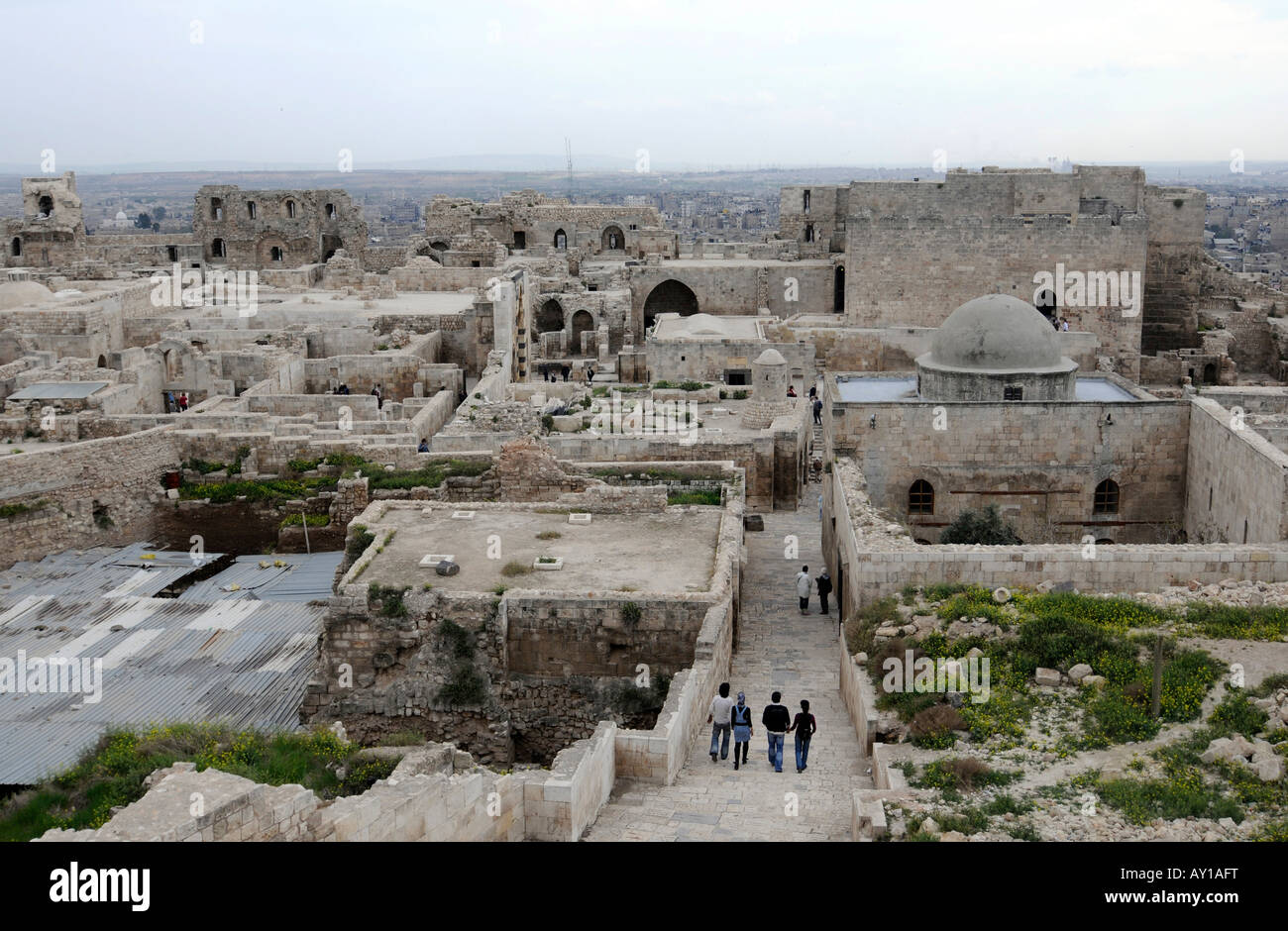 A view inside the citadel in the old town of Aleppo, Syria. Stock Photo