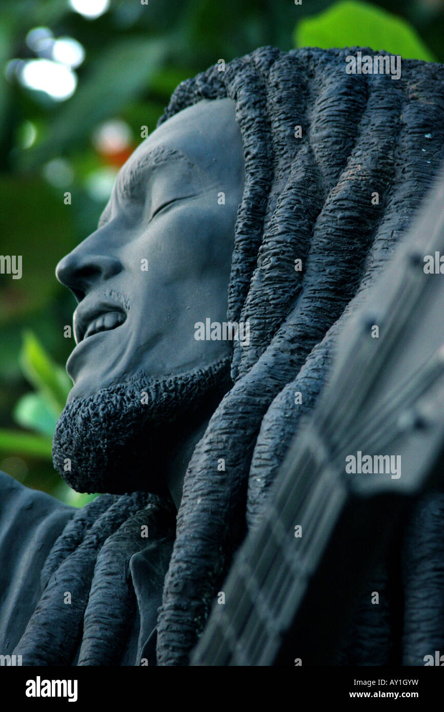 Bob Marley Statue at Bob Marley Museum in Kingston Jamaica Stock Photo